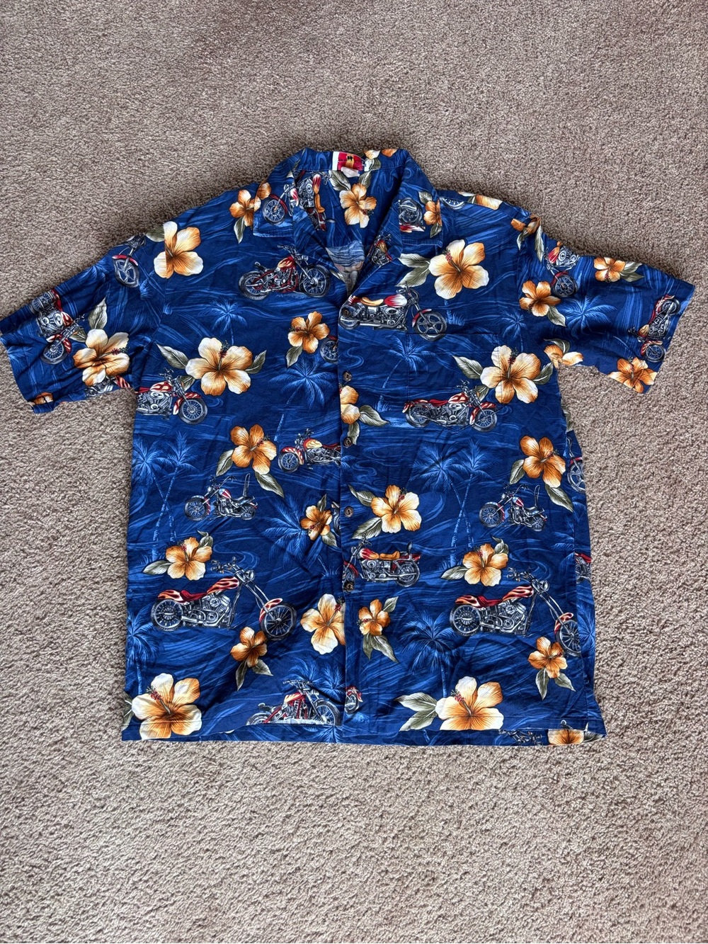 Vintage Hawaiian motorcycle shirt